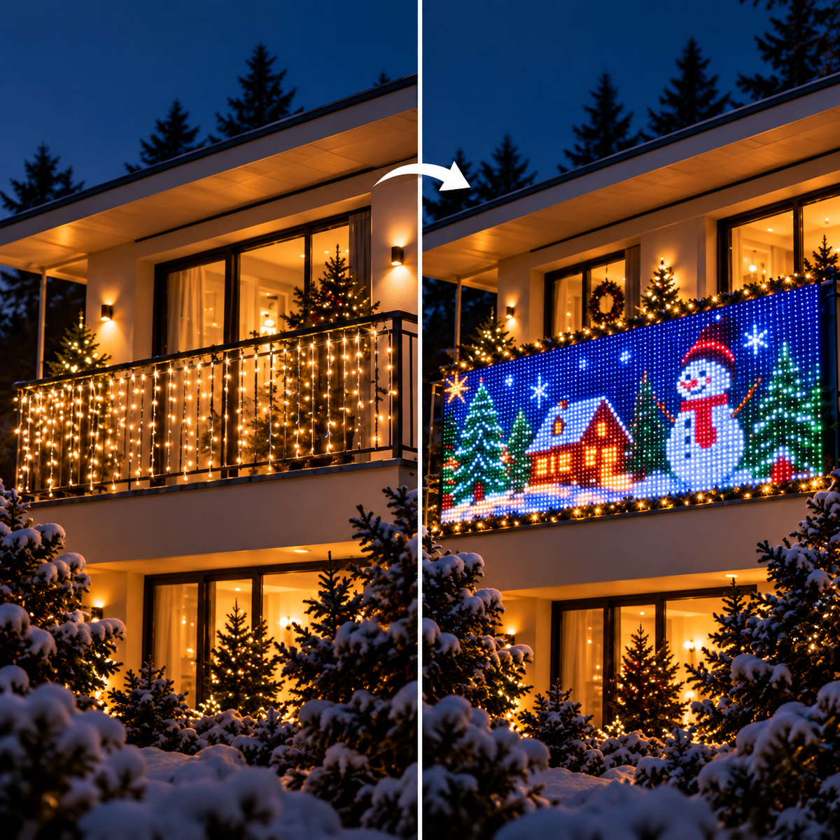Smart Animated Christmas Balcony Lights
